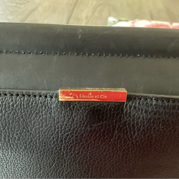 Louise et Cie Black Leather top handle purse - Picture 4 of 8